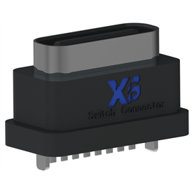 XB-TYPE C 8P-13 USB type C 8P pied femelle étanche h = 6,8 mm (avec tôle d'acier)